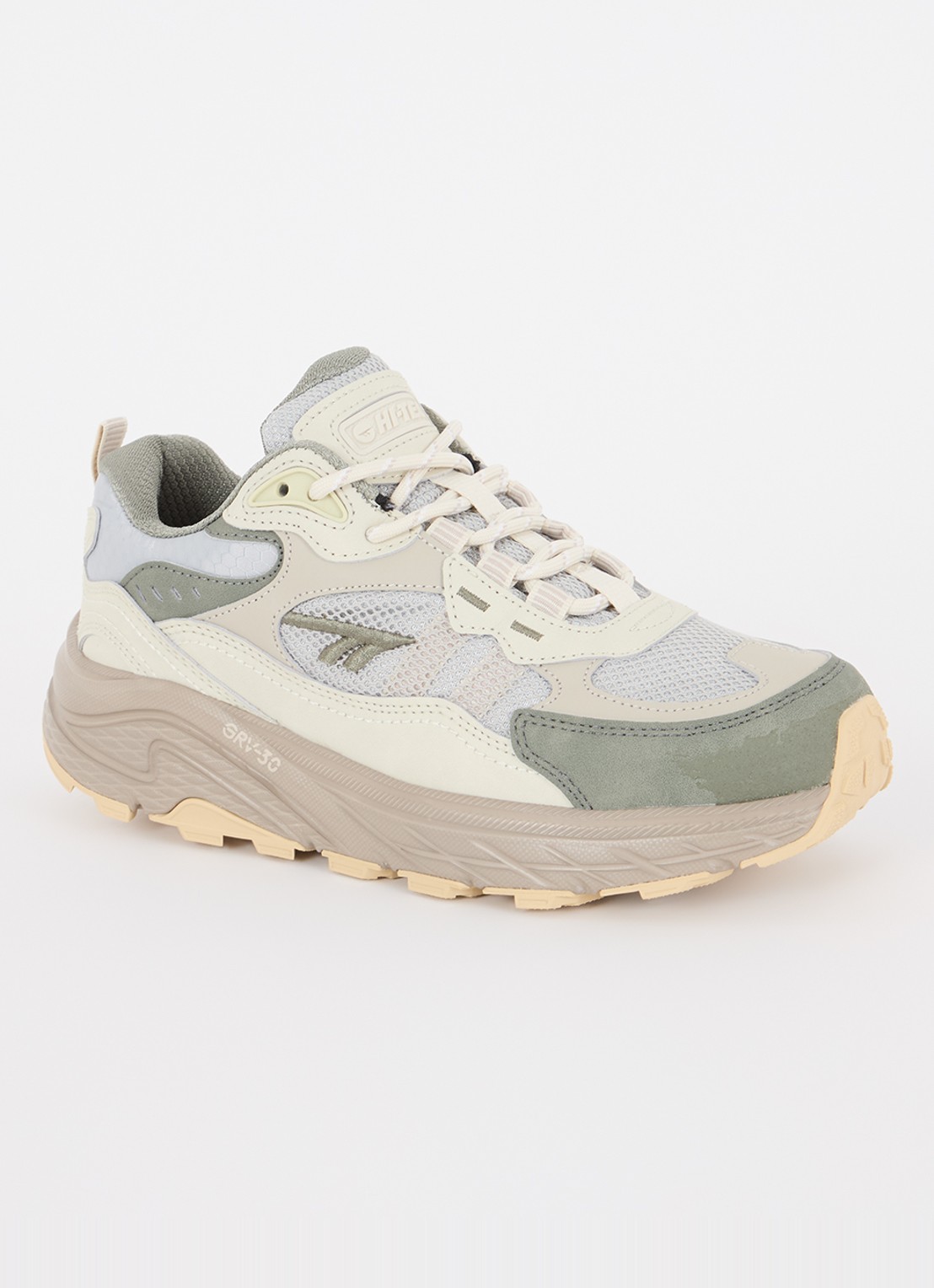 Hi-Tec Eastend WP GRV-30 sneaker met suède details - voorkant 2 olijfgroen