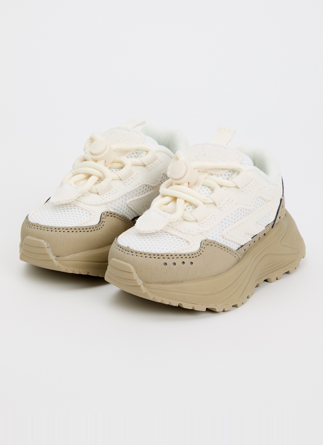 Hi-Tec HTS Kids Shadow Lace sneaker met details van suède en mesh - voorkant 4 zand