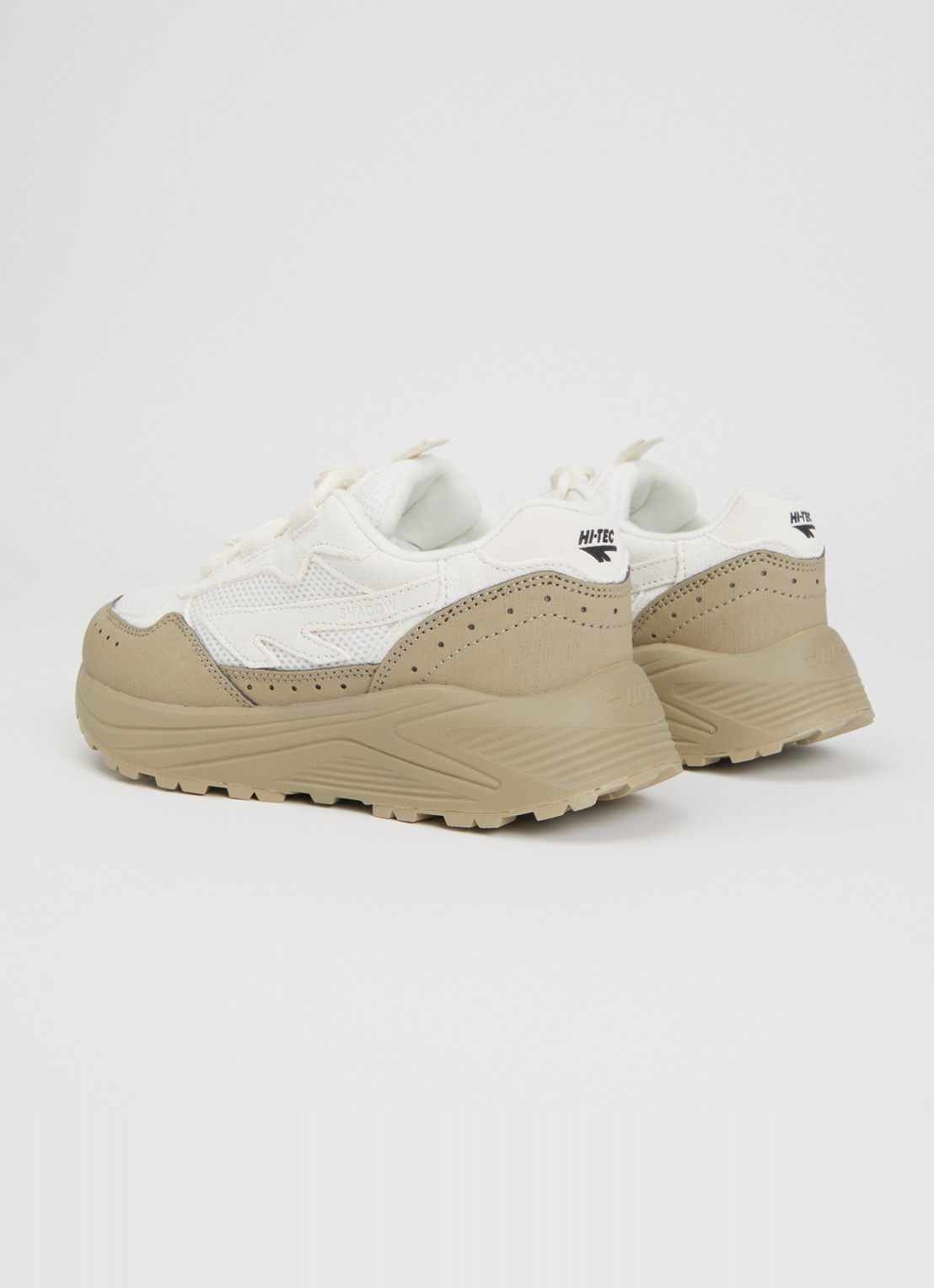 Hi-Tec HTS Kids Shadow Lace sneaker met details van suède en mesh - achterkant 2 zand