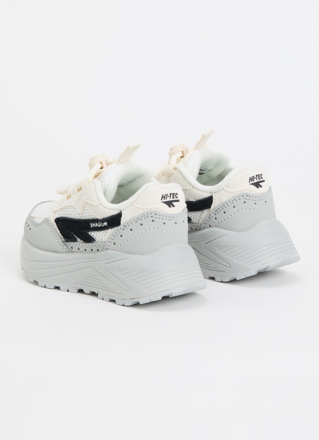 Hi-Tec HTS Kids Shadow Lace sneaker met details van suède en mesh - achterkant 6 lichtgrijs