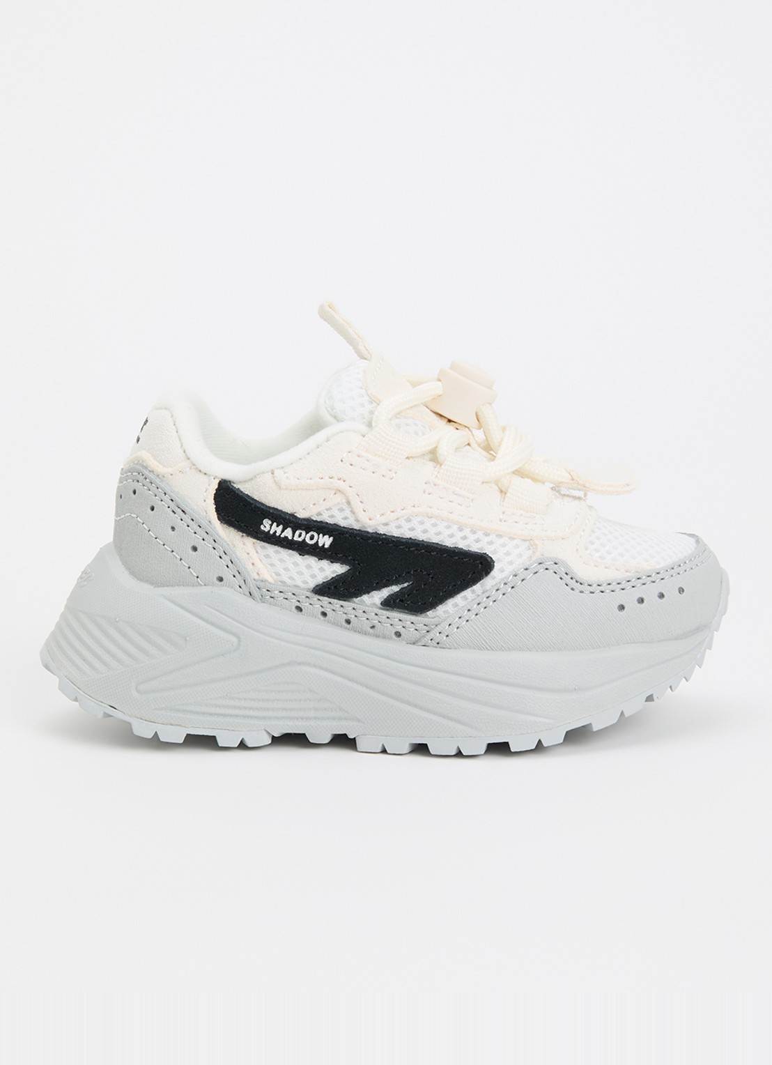 Hi-Tec HTS Kids Shadow Lace sneaker met details van suède en mesh - voorkant lichtgrijs