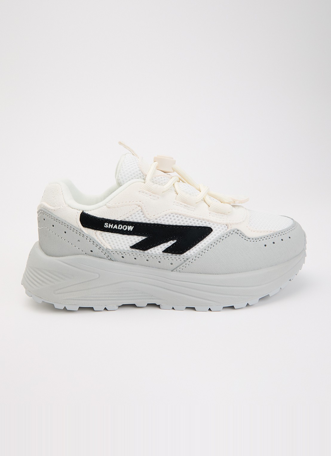 Hi-Tec HTS Kids Shadow Lace sneaker met details van suède en mesh - voorkant 3 lichtgrijs