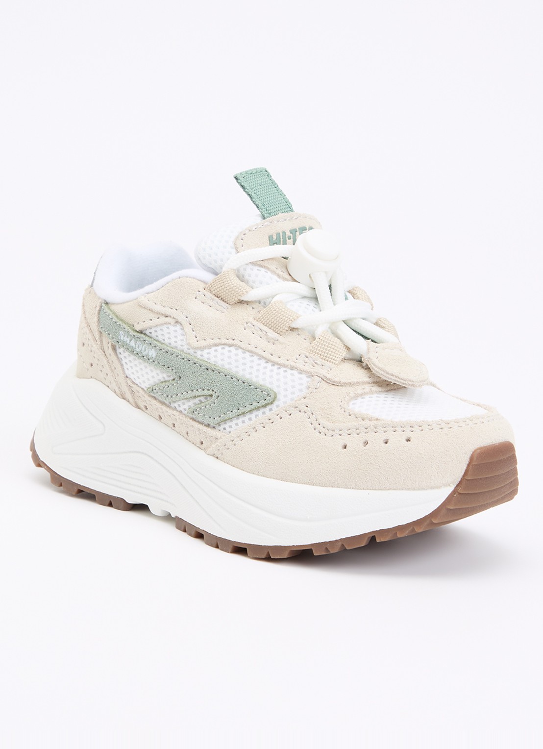 Hi-Tec HTS Kids Shadow Lace sneaker met suède details - voorkant 3 wit