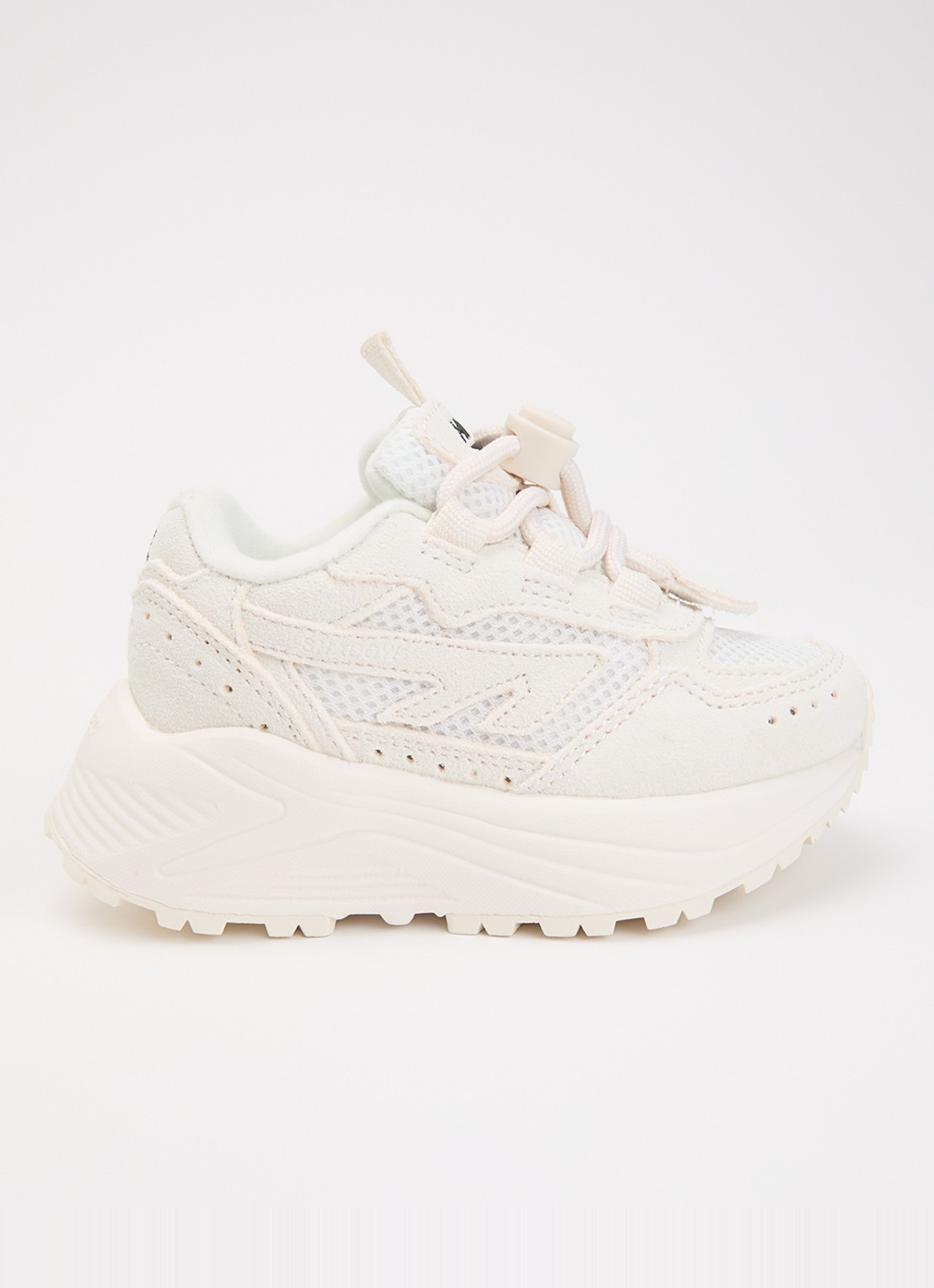 Hi-Tec HTS Kids Shadow Lace sneaker van suède met details van mesh - voorkant 5 creme