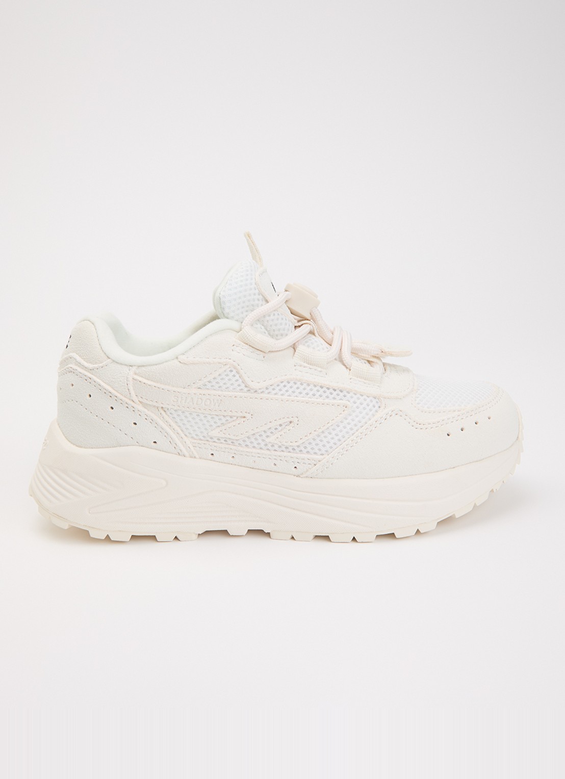 Hi-Tec HTS Kids Shadow Lace sneaker van suède met details van mesh - voorkant 7 creme
