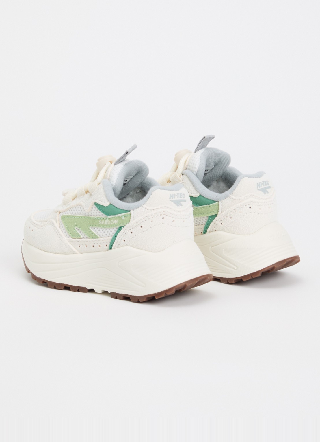 Hi-Tec HTS Kids Shadow Lace sneaker van suède met details van mesh - achterkant creme
