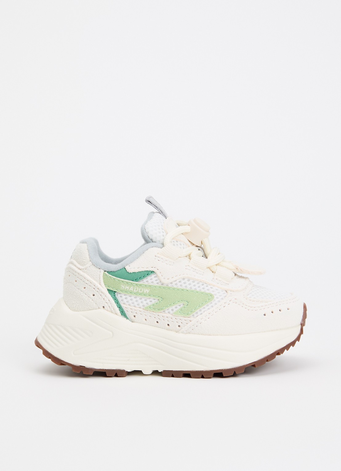 Hi-Tec HTS Kids Shadow Lace sneaker van suède met details van mesh - voorkant 3 creme