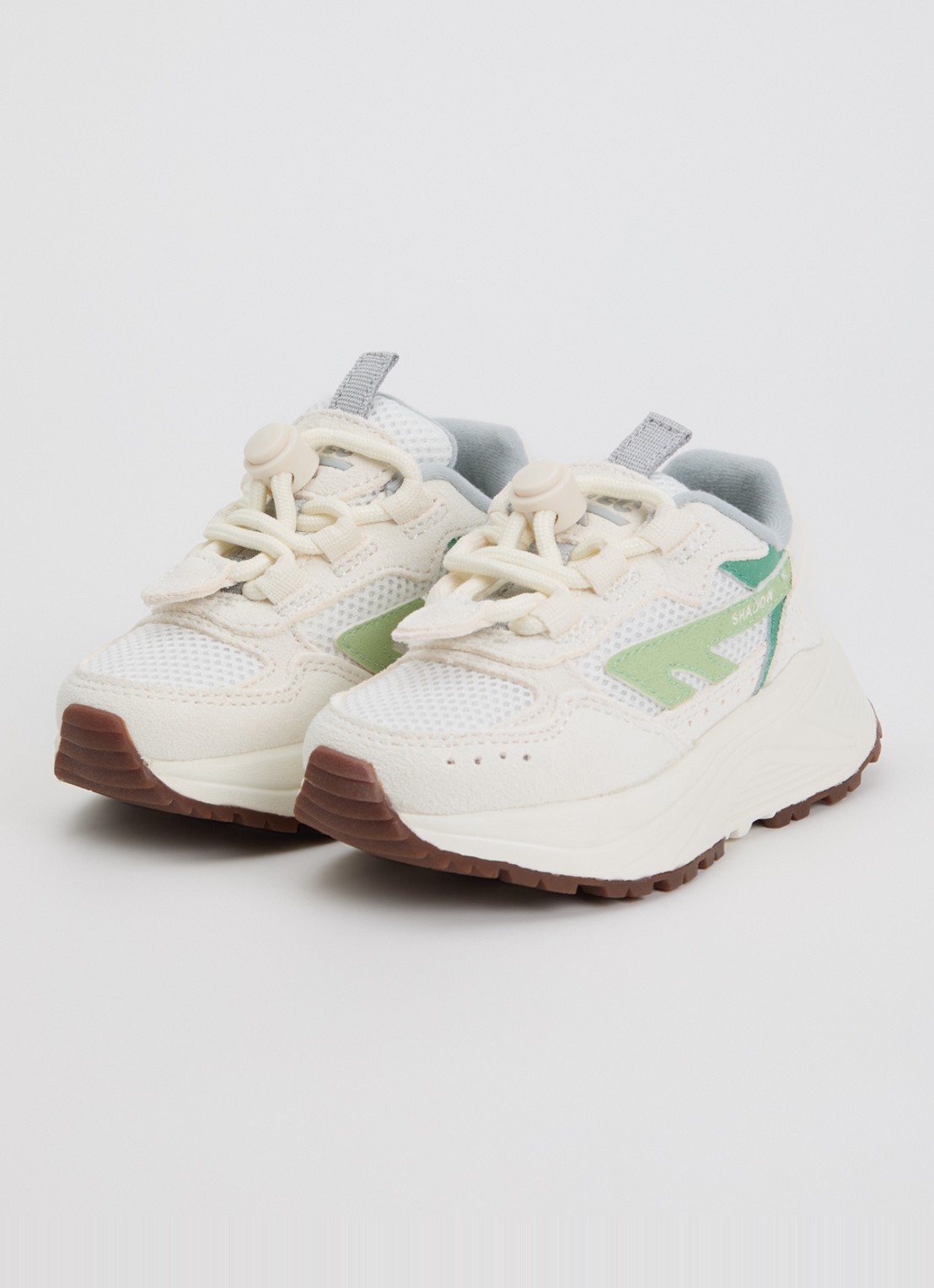 Hi-Tec HTS Kids Shadow Lace sneaker van suède met details van mesh - voorkant 4 creme