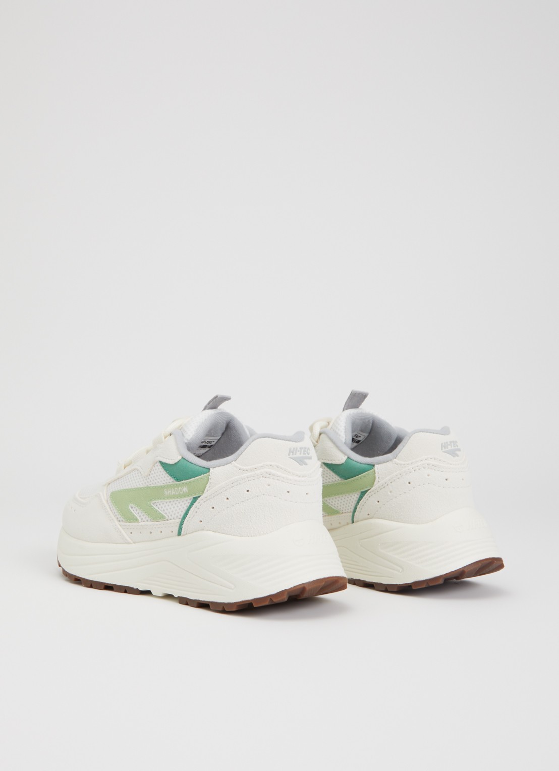 Hi-Tec HTS Kids Shadow Lace sneaker van suède met details van mesh - achterkant 2 creme
