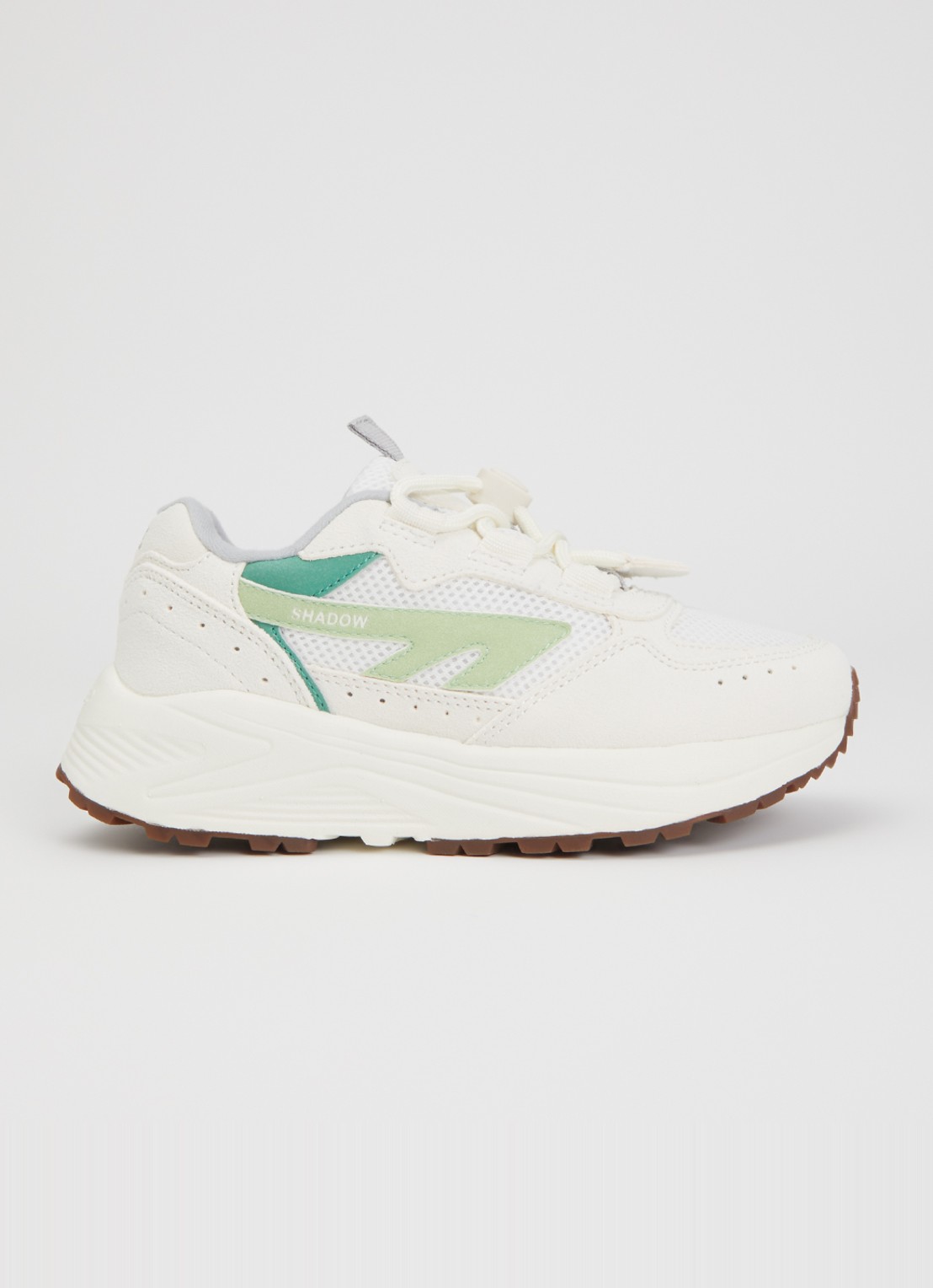 Hi-Tec HTS Kids Shadow Lace sneaker van suède met details van mesh - voorkant 5 creme