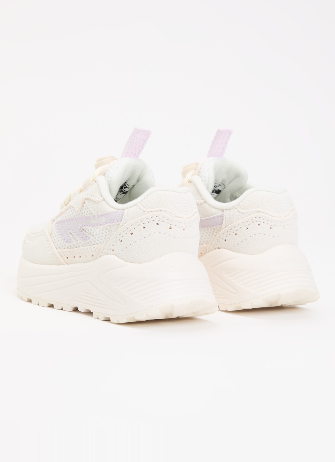 Hi-Tec HTS Kids Shadow Lace sneaker van suède met details van mesh - achterkant 6 creme