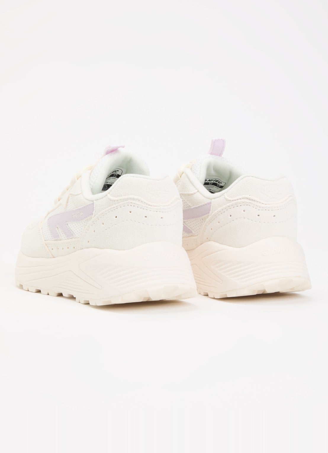 Hi-Tec HTS Kids Shadow Lace sneaker van suède met details van mesh - achterkant 7 creme