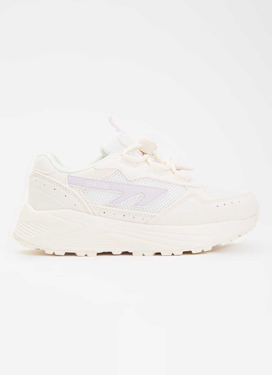 Hi-Tec HTS Kids Shadow Lace sneaker van suède met details van mesh - voorkant 3 creme