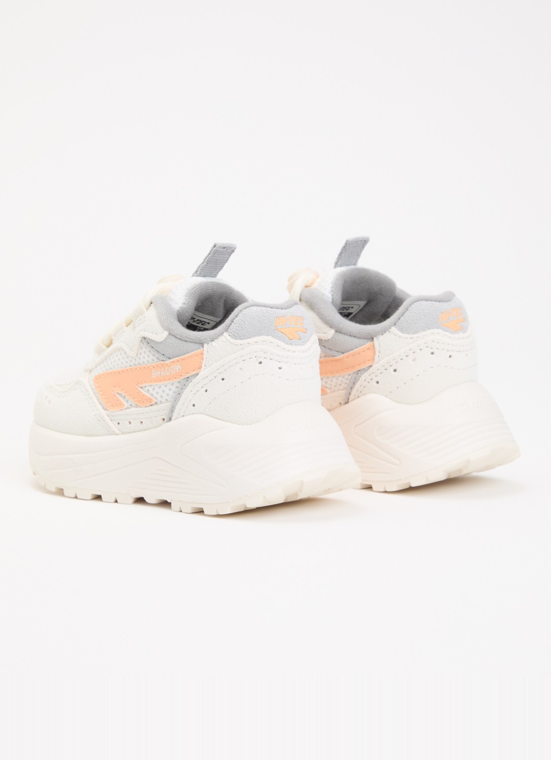 Hi-Tec HTS Kids Shadow Lace sneaker van suède met details van mesh - achterkant 4 creme
