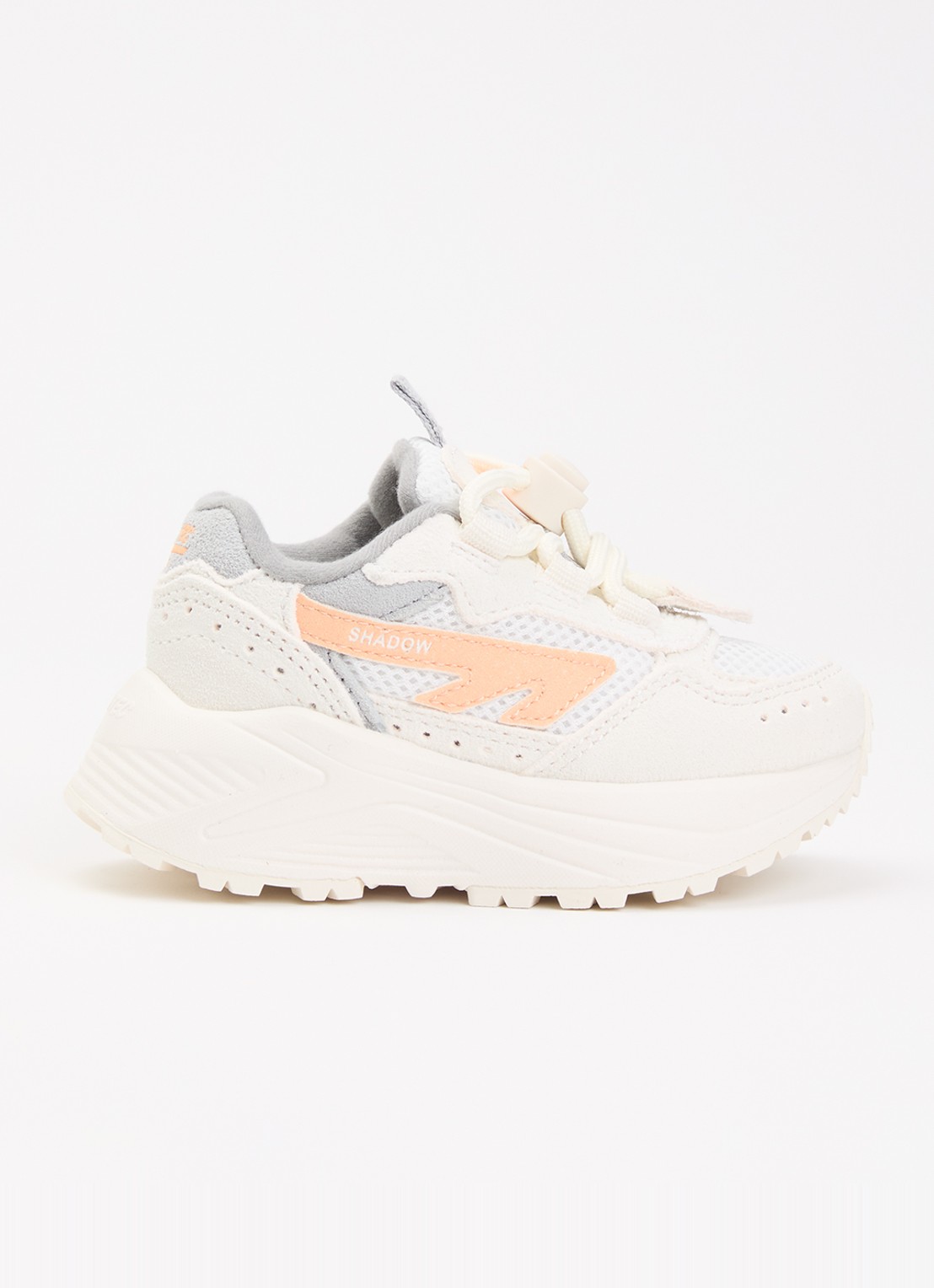 Hi-Tec HTS Kids Shadow Lace sneaker van suède met details van mesh - voorkant creme