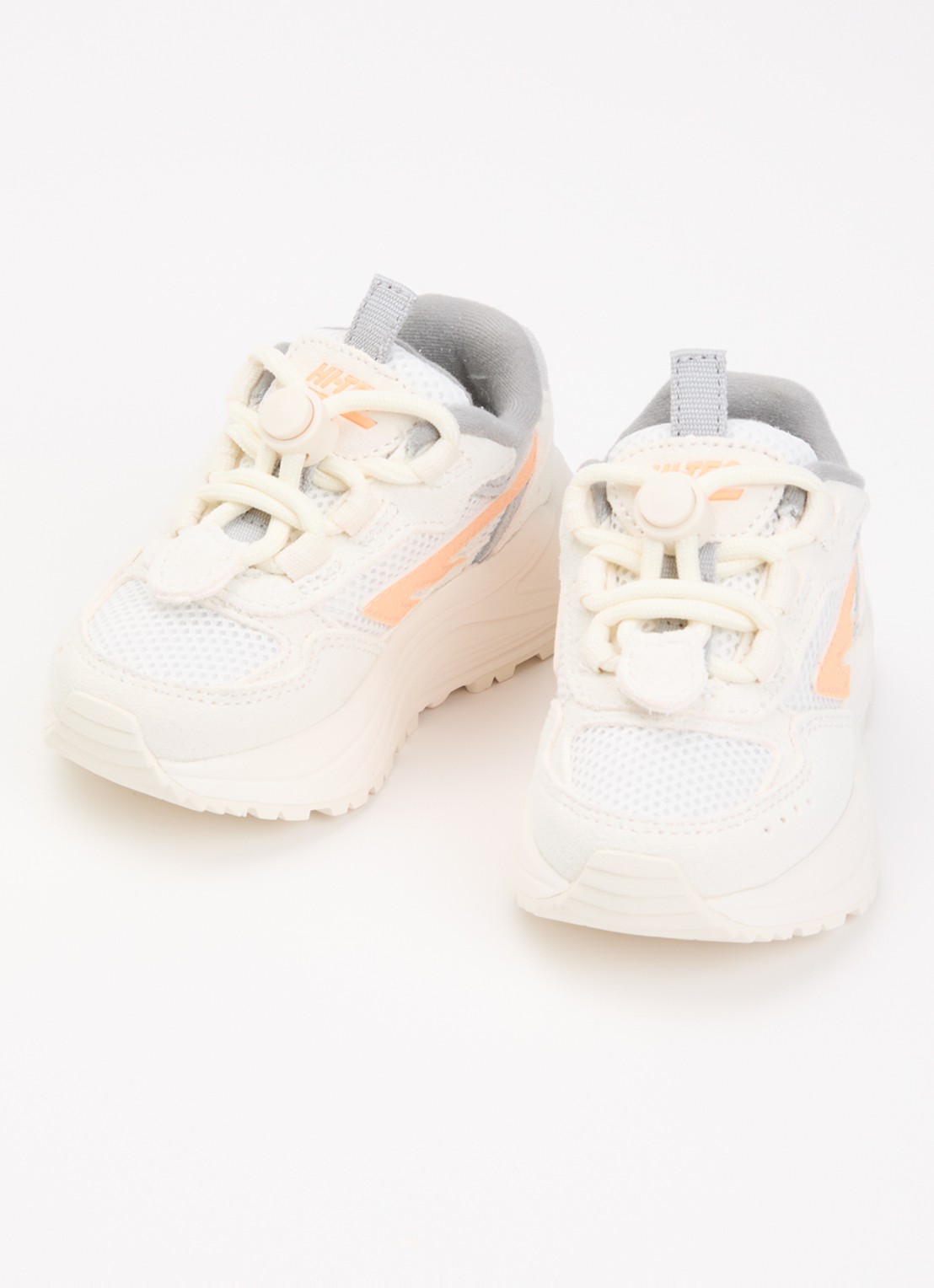Hi-Tec HTS Kids Shadow Lace sneaker van suède met details van mesh - voorkant 2 creme