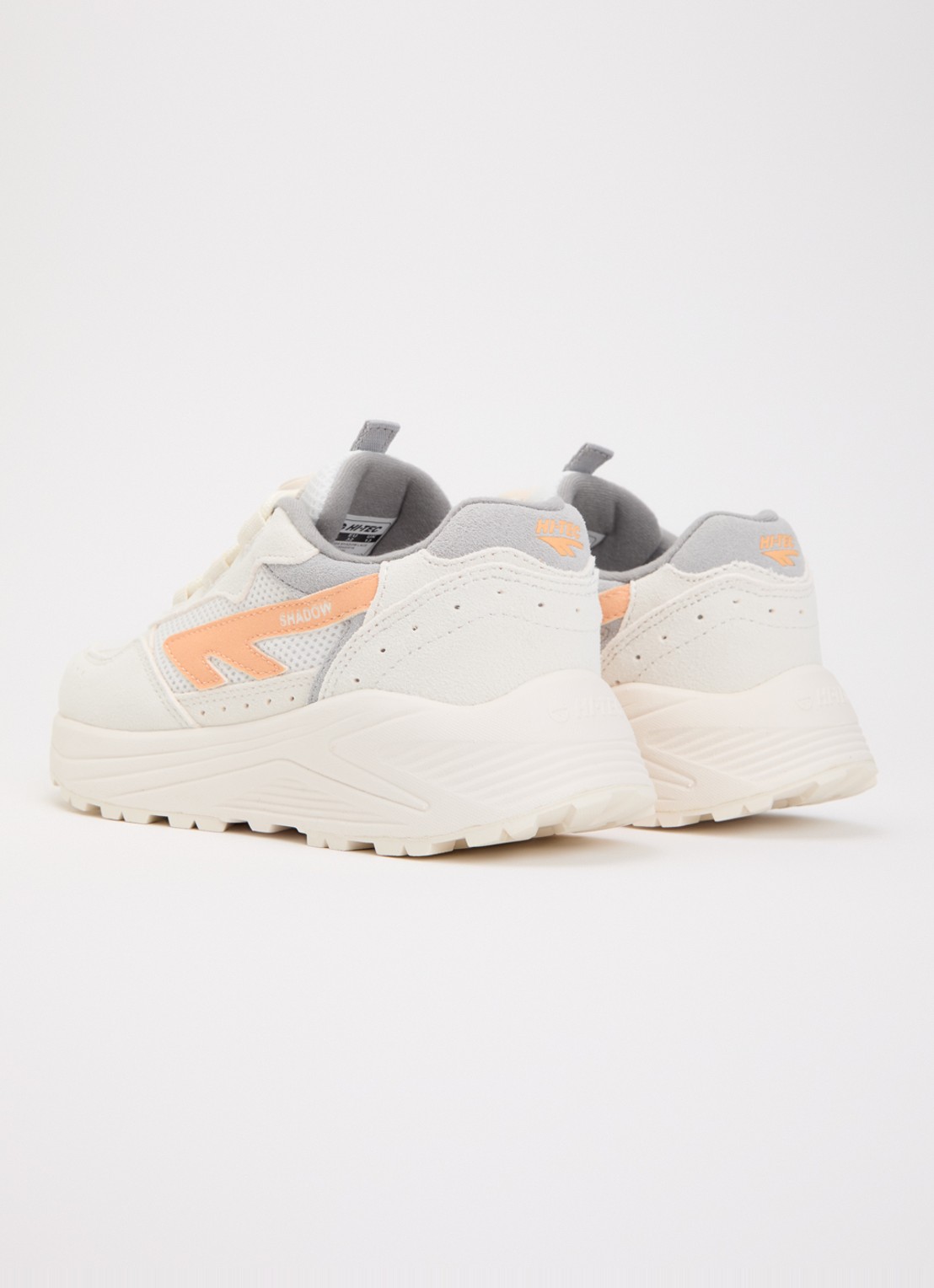 Hi-Tec HTS Kids Shadow Lace sneaker van suède met details van mesh - achterkant 5 creme