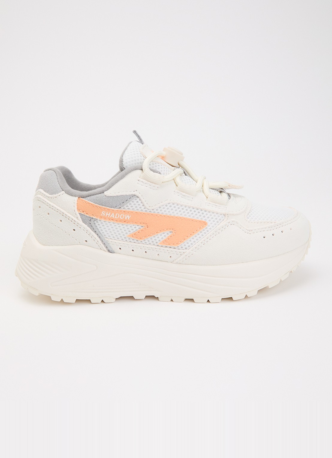 Hi-Tec HTS Kids Shadow Lace sneaker van suède met details van mesh - voorkant 3 creme