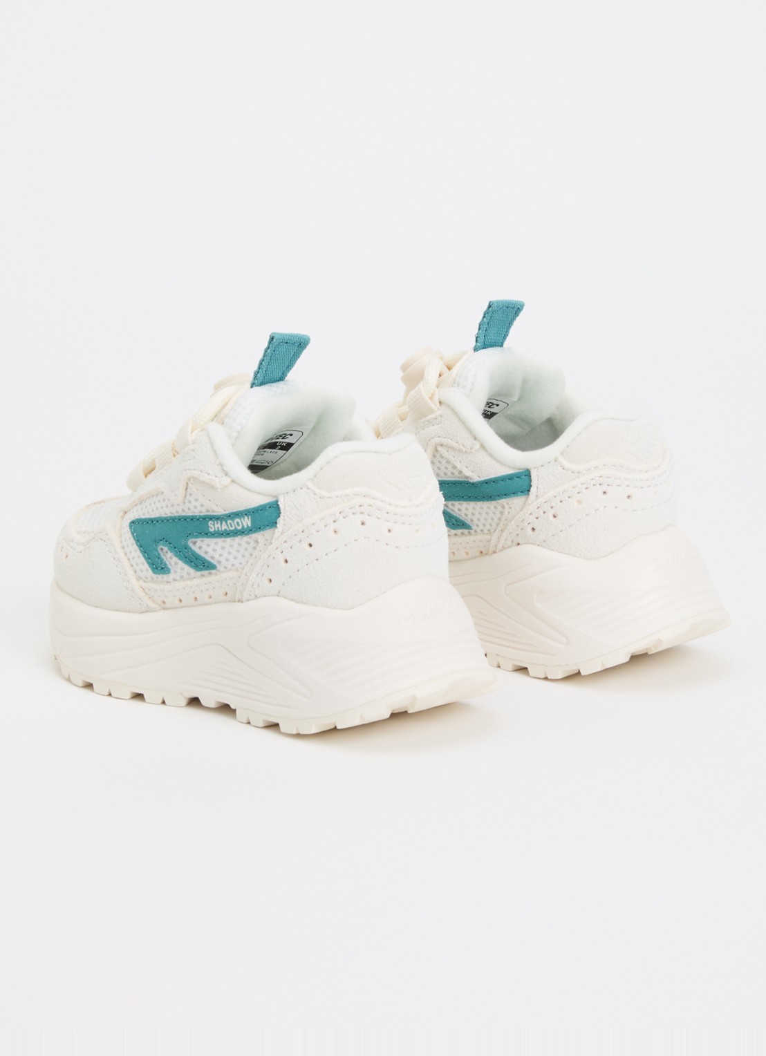Hi-Tec HTS Kids Shadow Lace sneaker van suède met details van mesh - achterkant 6 creme