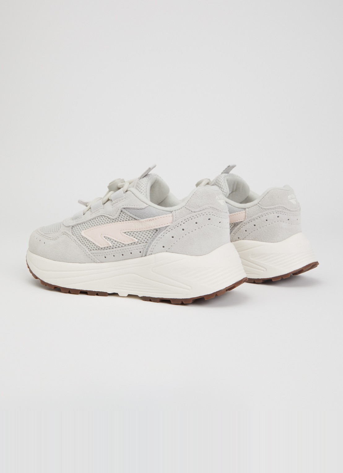 Hi-Tec HTS Kids Shadow Lace sneaker van suède met details van mesh - achterkant 7 lichtgrijs