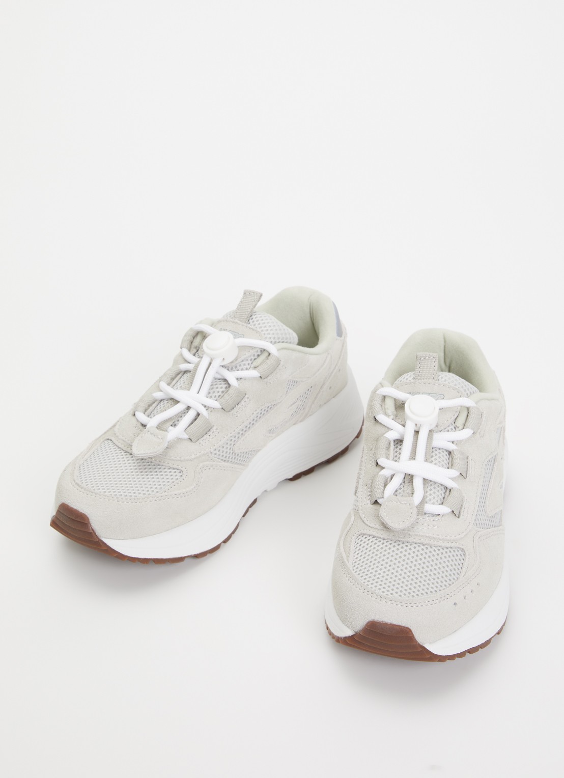 Hi-Tec HTS Kids Shadow Lace sneaker van suède met mesh details - voorkant 2 zilver