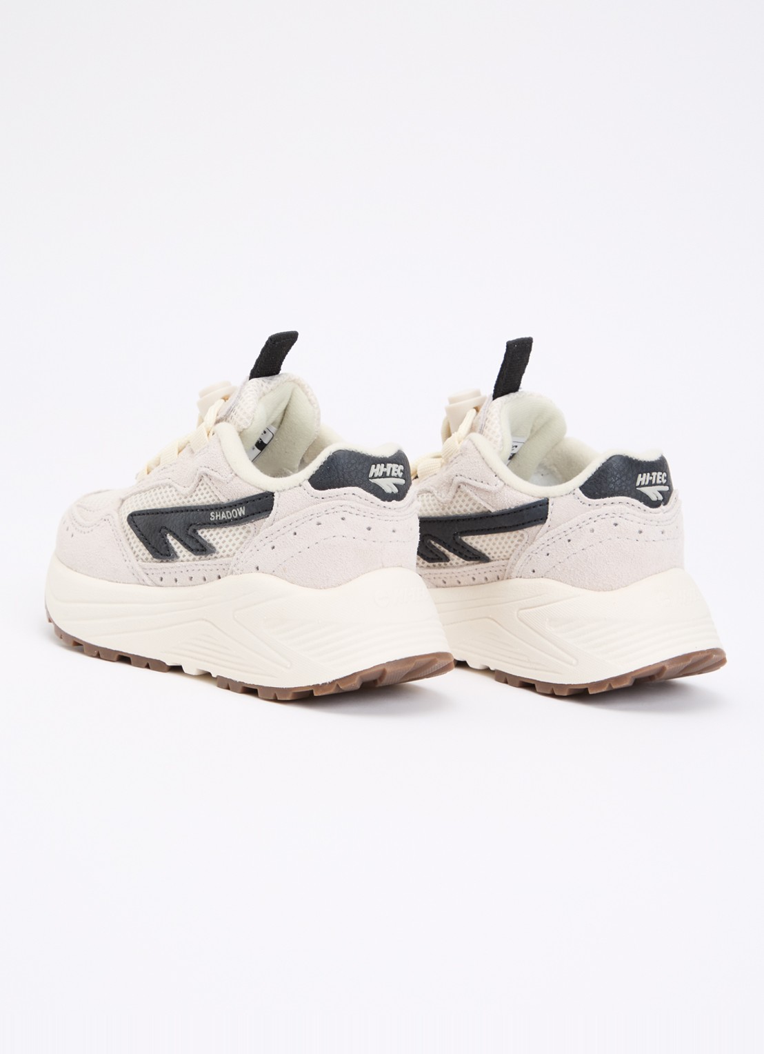 Hi-Tec HTS Kids Shadow Lace sneaker van suède met mesh details - achterkant 6 gebroken wit