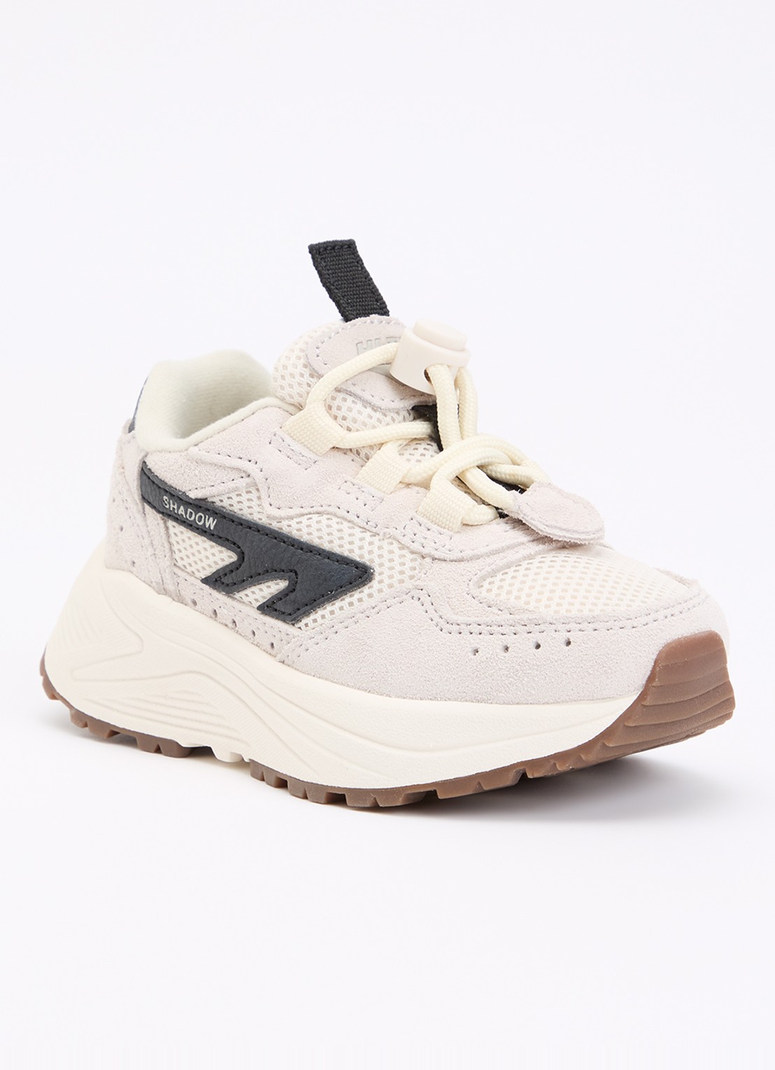 Hi-Tec HTS Kids Shadow Lace sneaker van suède met mesh details - voorkant gebroken wit