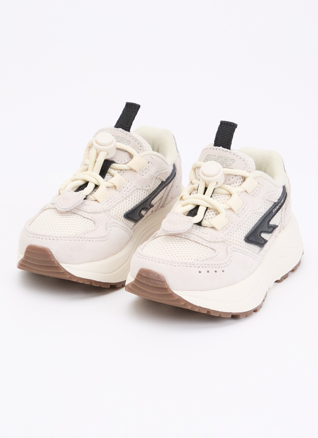Hi-Tec HTS Kids Shadow Lace sneaker van suède met mesh details - voorkant 2 gebroken wit
