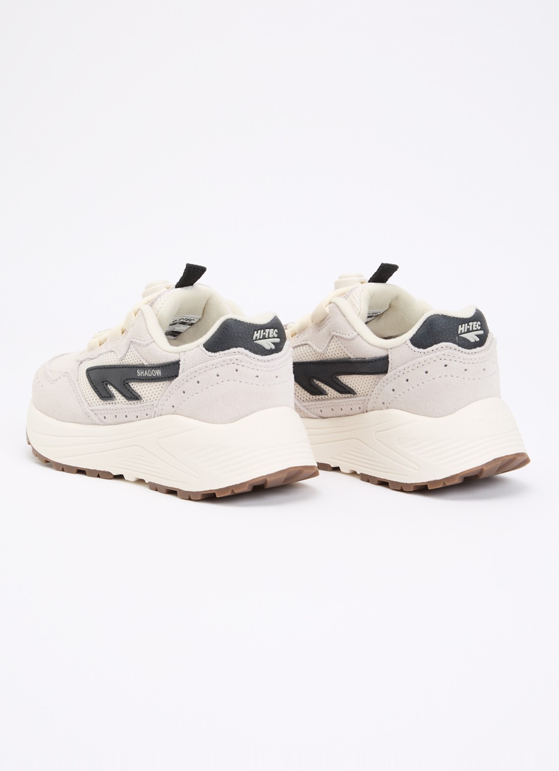 Hi-Tec HTS Kids Shadow Lace sneaker van suède met mesh details - achterkant 7 gebroken wit