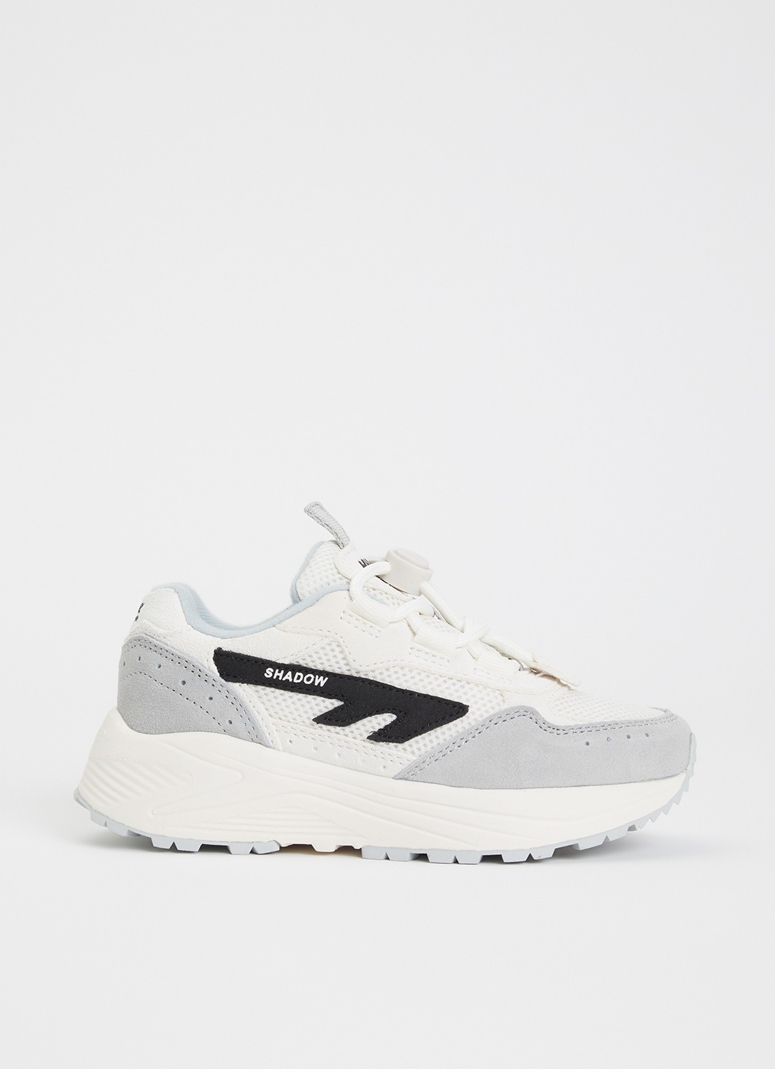 Hi-Tec HTS Kids Shadow Lace sneaker van suède met mesh details - voorkant grijs