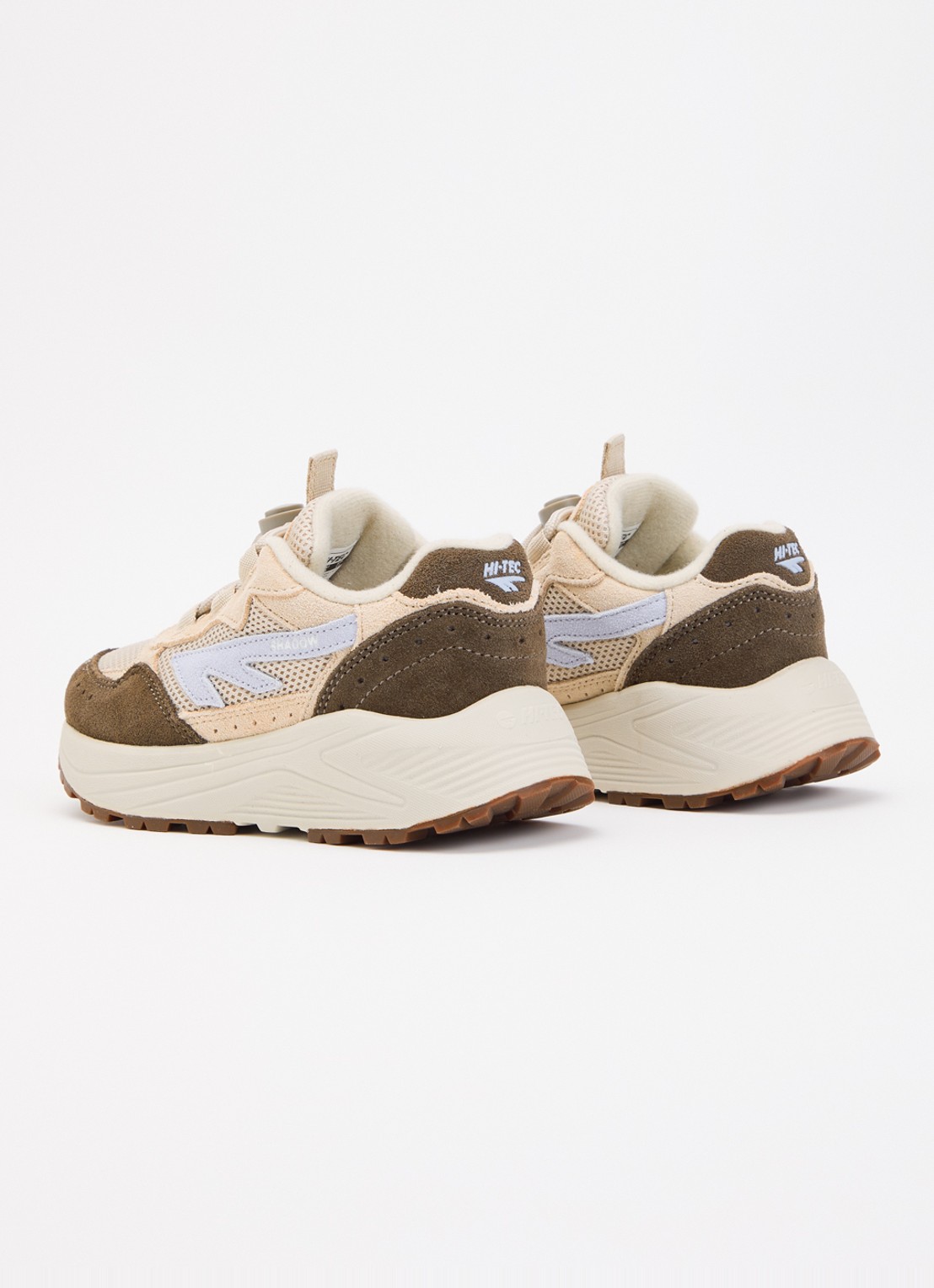 Hi-Tec HTS Kids Shadow Lace sneaker van suède met mesh details - achterkant 2 beige
