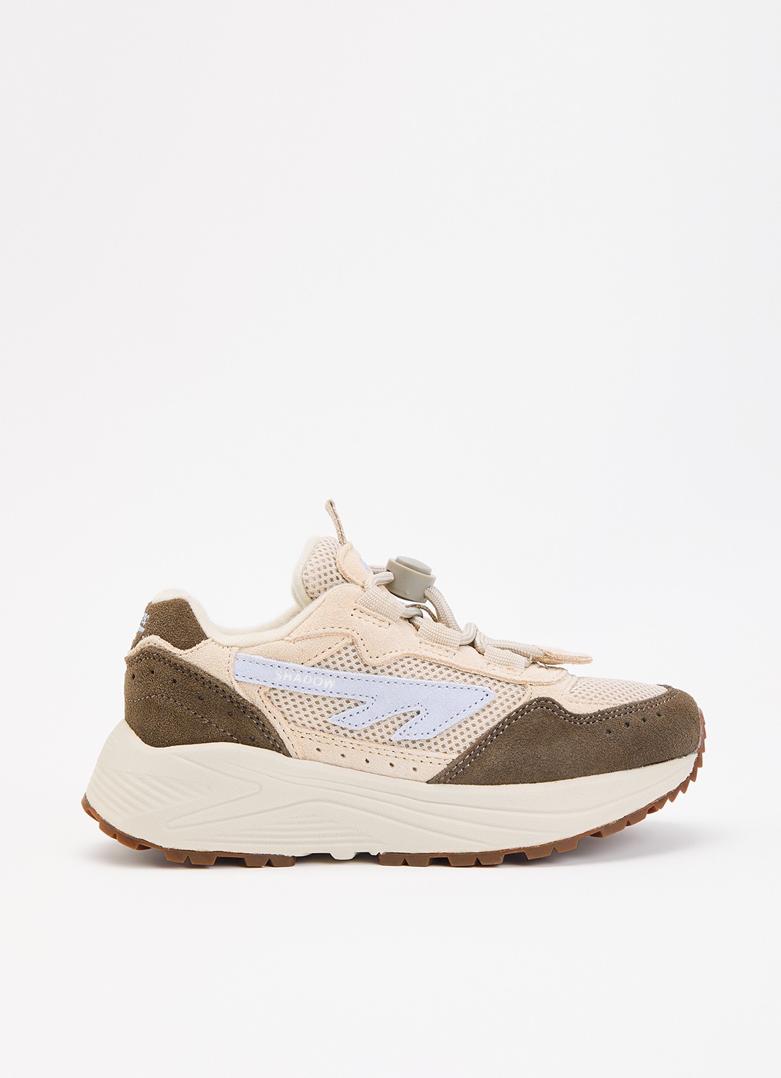 Hi-Tec HTS Kids Shadow Lace sneaker van suède met mesh details - voorkant 3 beige