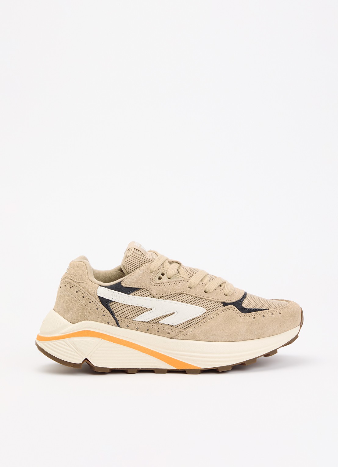 Hi-Tec HTS Shadow RGS sneaker van suède met details van mesh - voorkant 4 donkerbeige