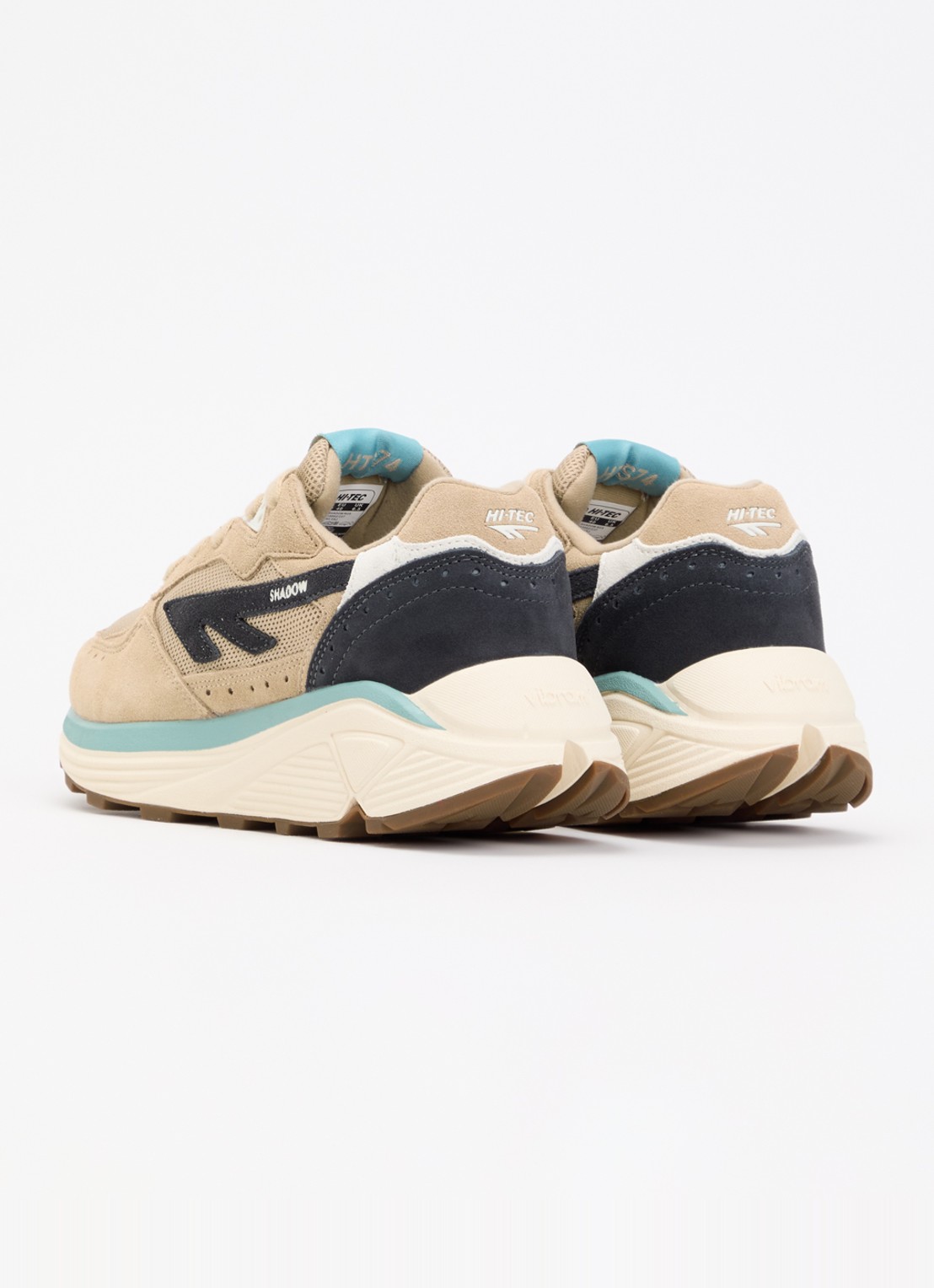 Hi-Tec HTS Shadow RGS sneaker van suède met details van mesh - achterkant donkerbeige