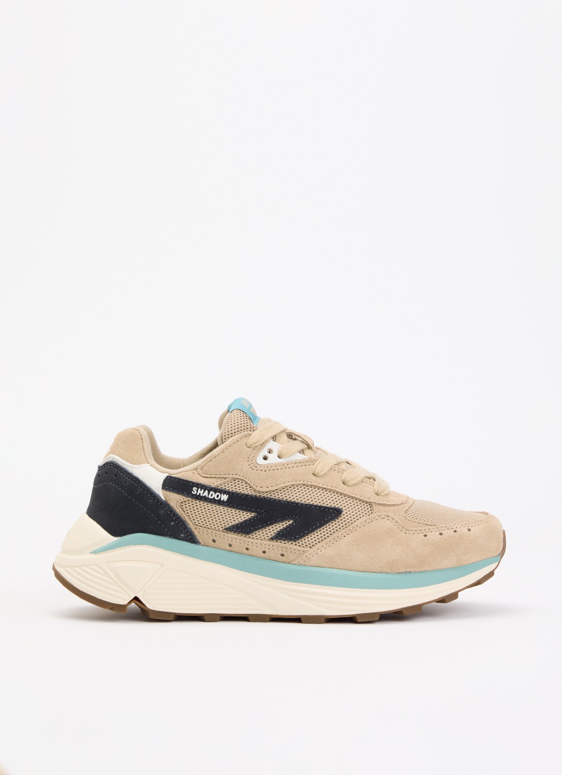 Hi-Tec HTS Shadow RGS sneaker van suède met details van mesh - voorkant 5 donkerbeige