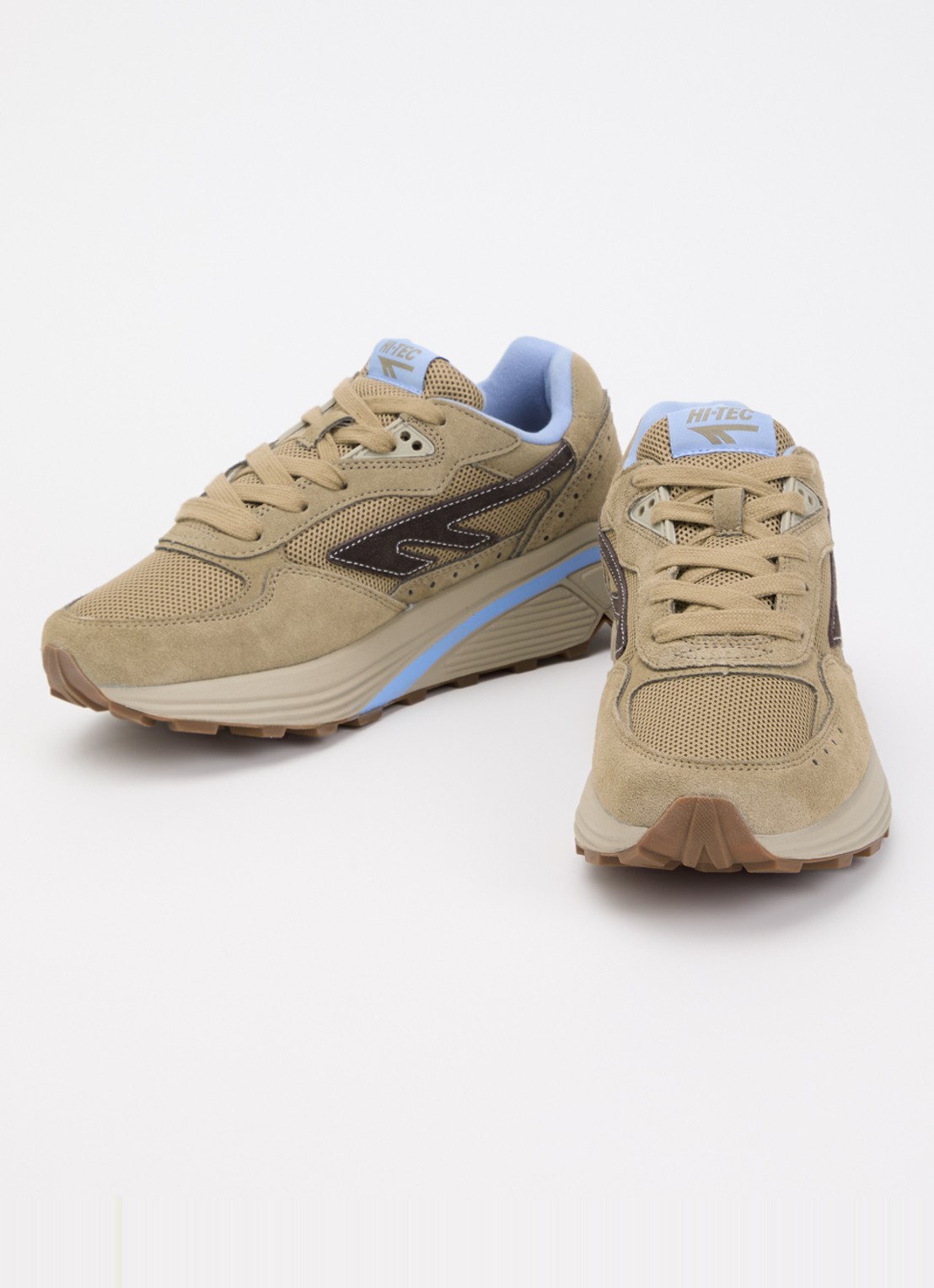 Hi-Tec HTS Shadow RGS sneaker van suède met details van mesh - detail zand