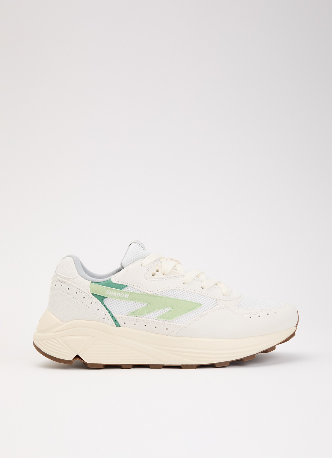 Hi-Tec HTS Shadow RGS sneaker van suède met details van mesh - voorkant 2 lichtgroen