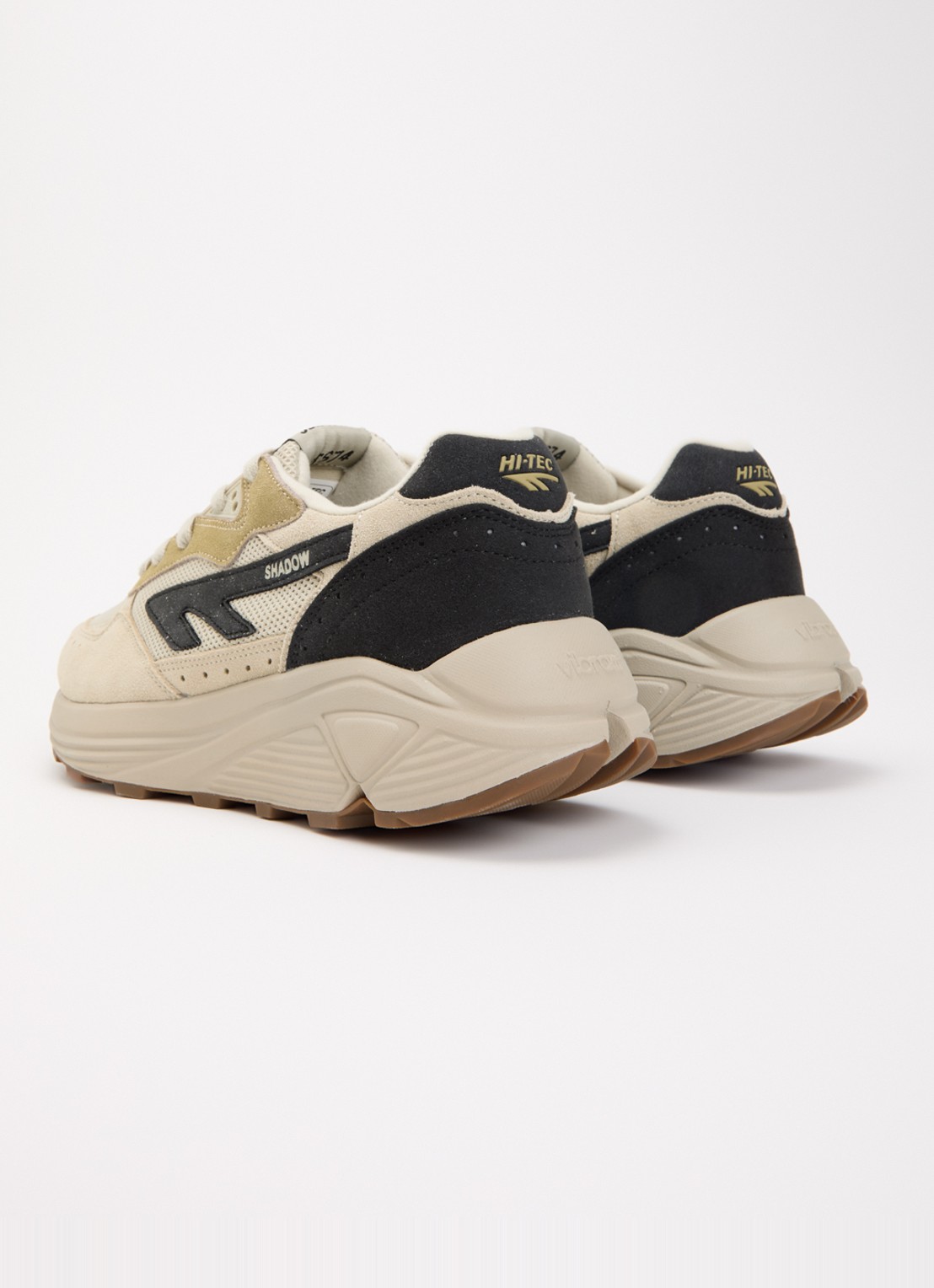 Hi-Tec HTS Shadow RGS sneaker van suède met details van mesh - achterkant khaki
