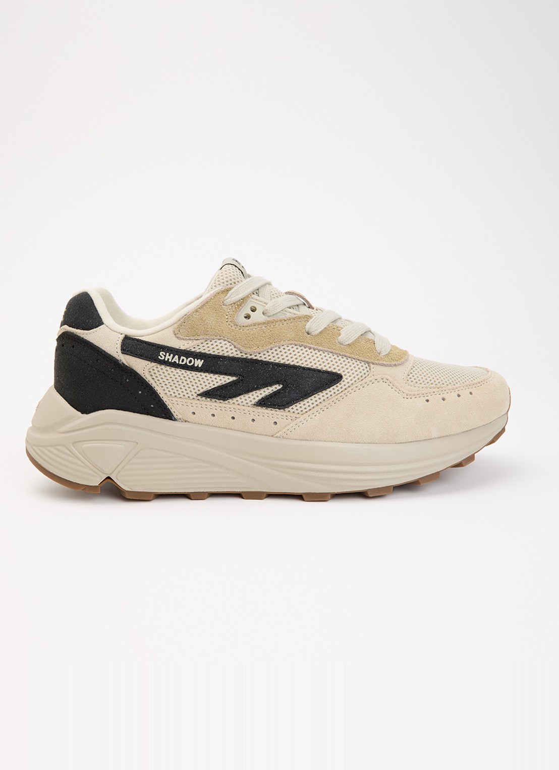 Hi-Tec HTS Shadow RGS sneaker van suède met details van mesh - voorkant 2 khaki