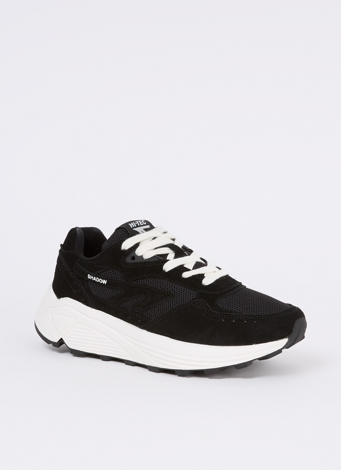 Hi-Tec Shadow sneaker met suède details - voorkant 4 zwart