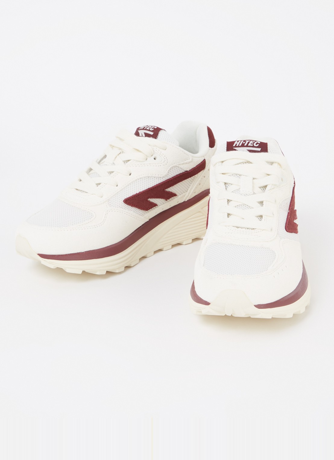 Hi-Tec Shadow sneaker met suède details - detail 4 donkerrood