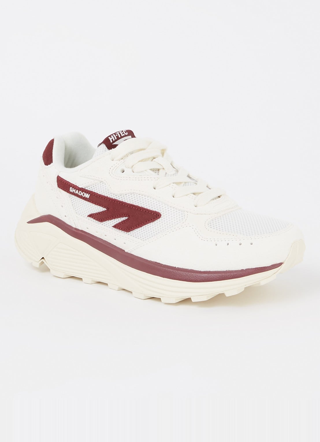 Hi-Tec Shadow sneaker met suède details - voorkant donkerrood