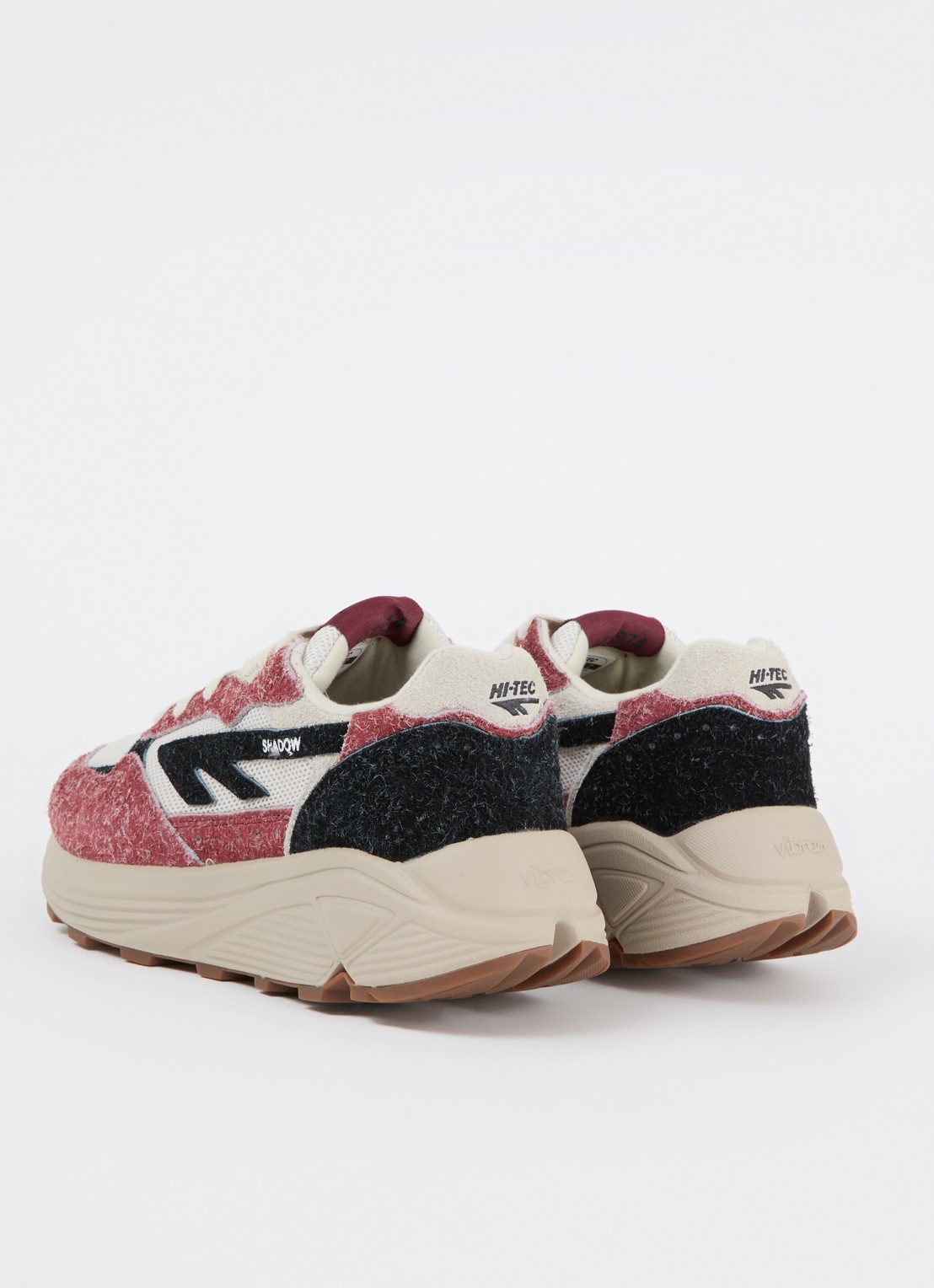 Hi-Tec Shadow sneaker met suède details - achterkant rood
