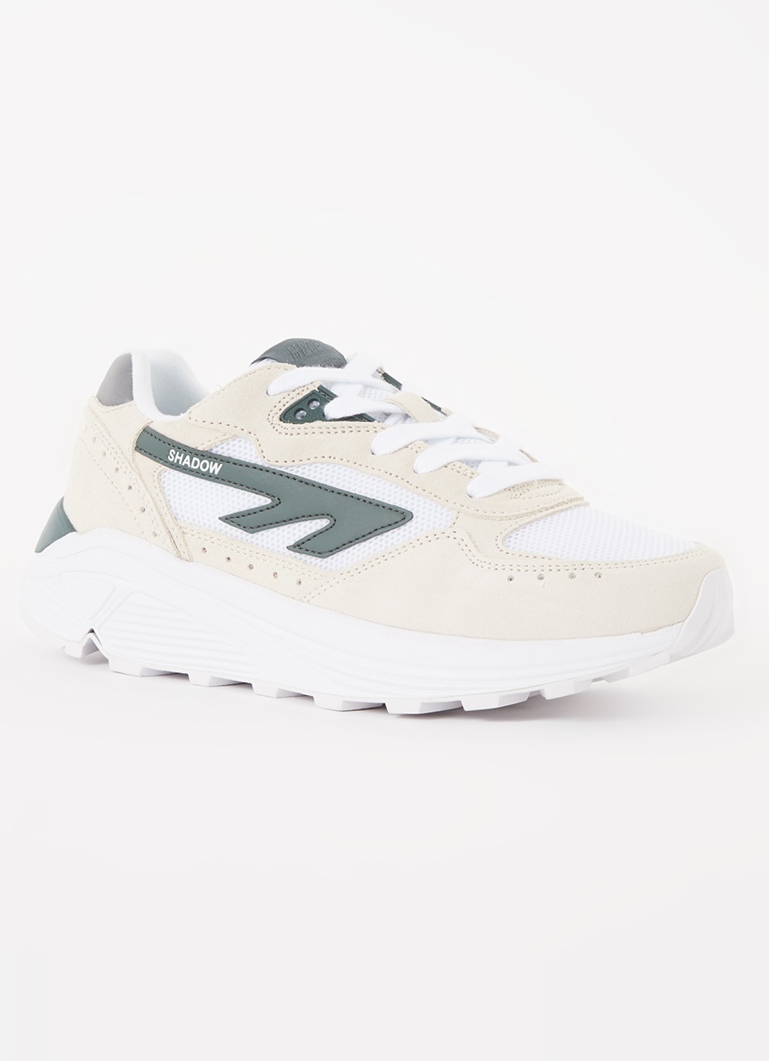 Hi-Tec Shadow sneaker met suède details - voorkant groen