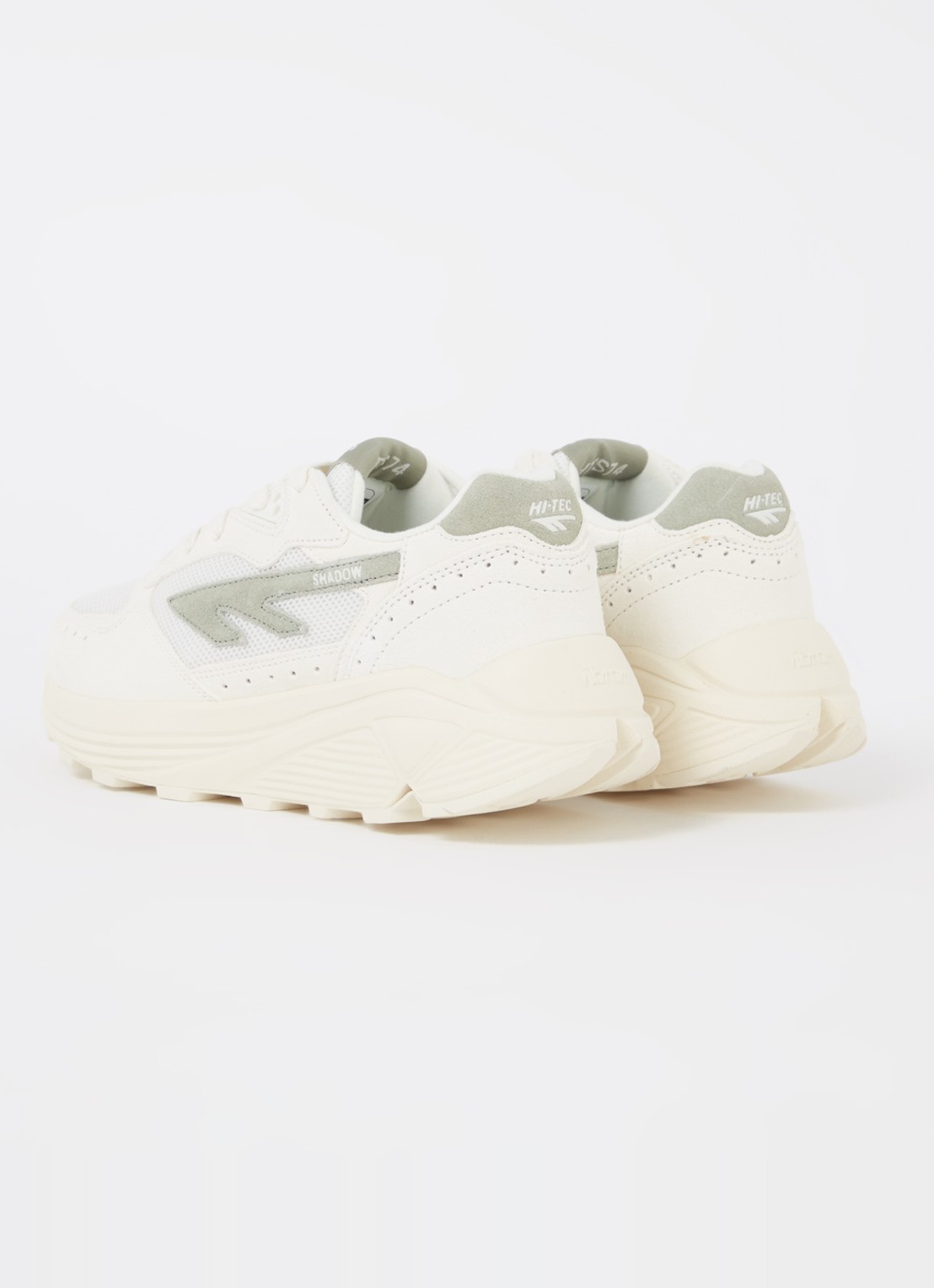 Hi-Tec Shadow sneaker met suède details - achterkant lindegroen