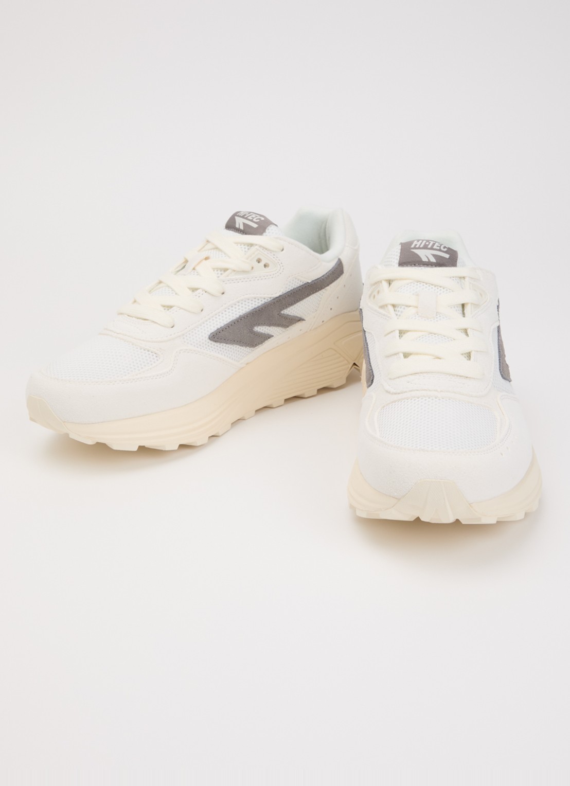 Hi-Tec Sneaker van suède met logo - detail grijs