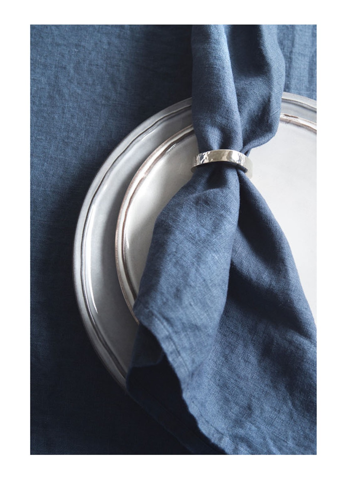 Himla Sunshine servet set van 4 - detail 2 donkerblauw