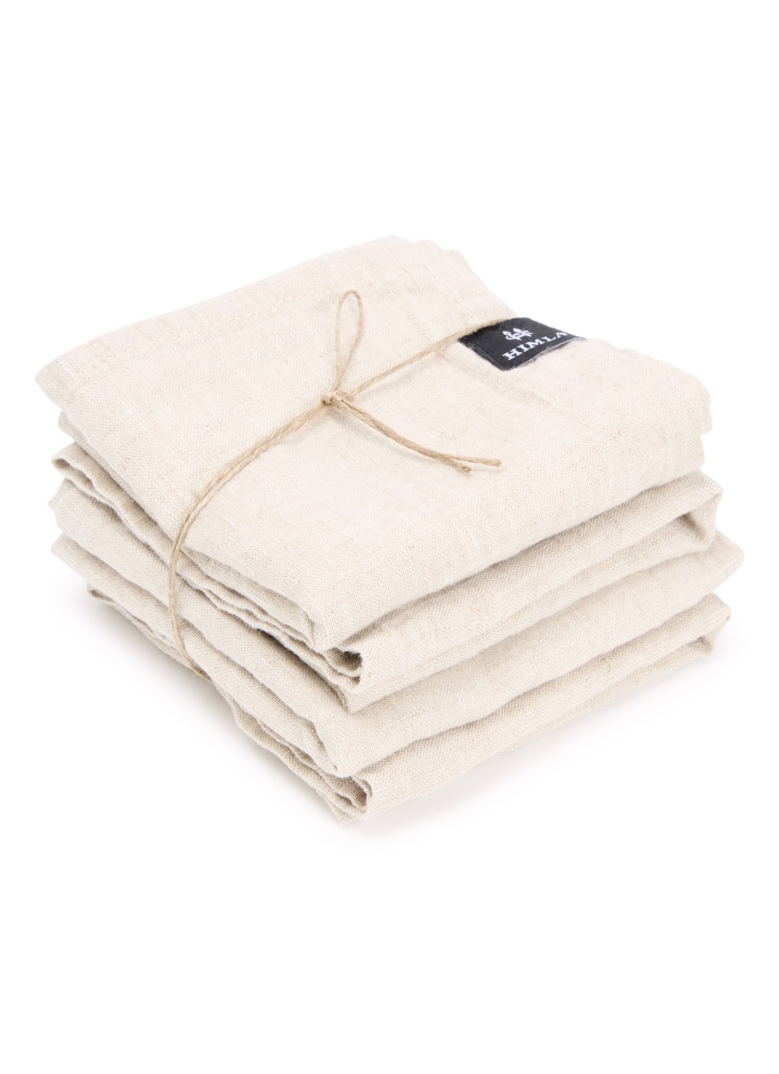 Himla Sunshine servet van linnen 45 x 45 cm set van 4 - voorkant zand