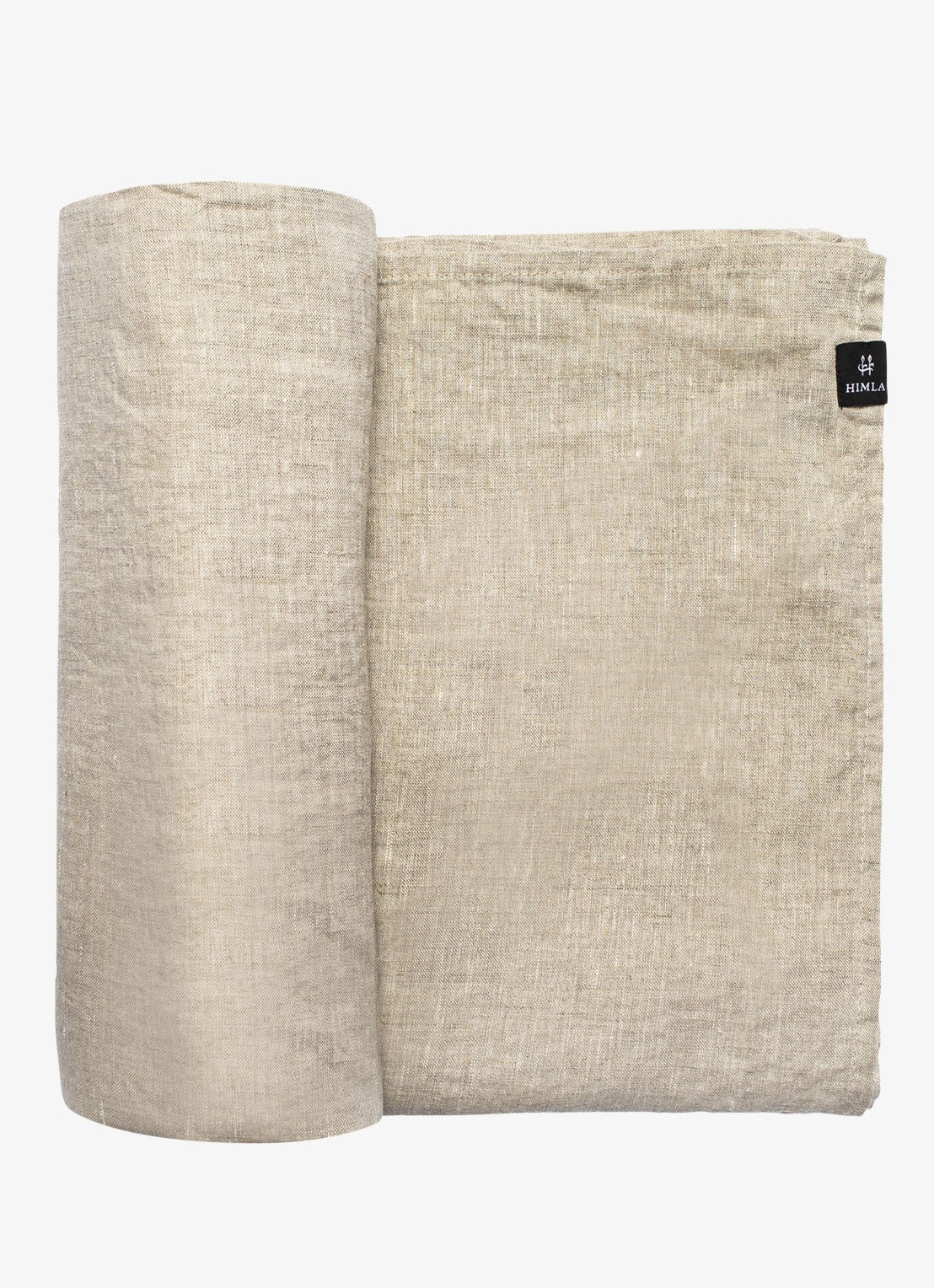 Himla Sunshine tafelkleed van linnen 145 x 330 cm - voorkant beige