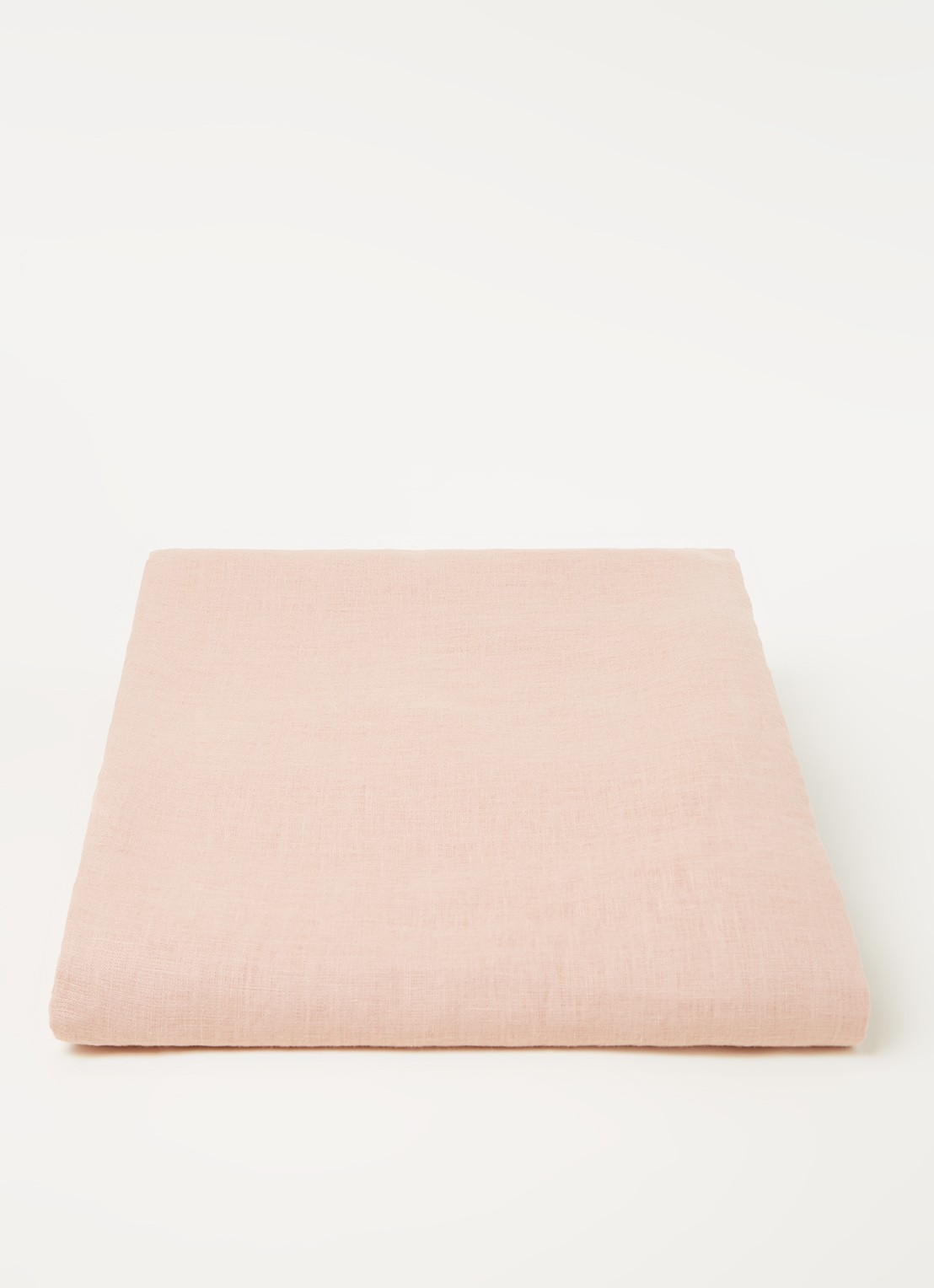 Himla Sunshine tafelkleed van linnen 145 x 330 cm  - voorkant 2 lichtroze